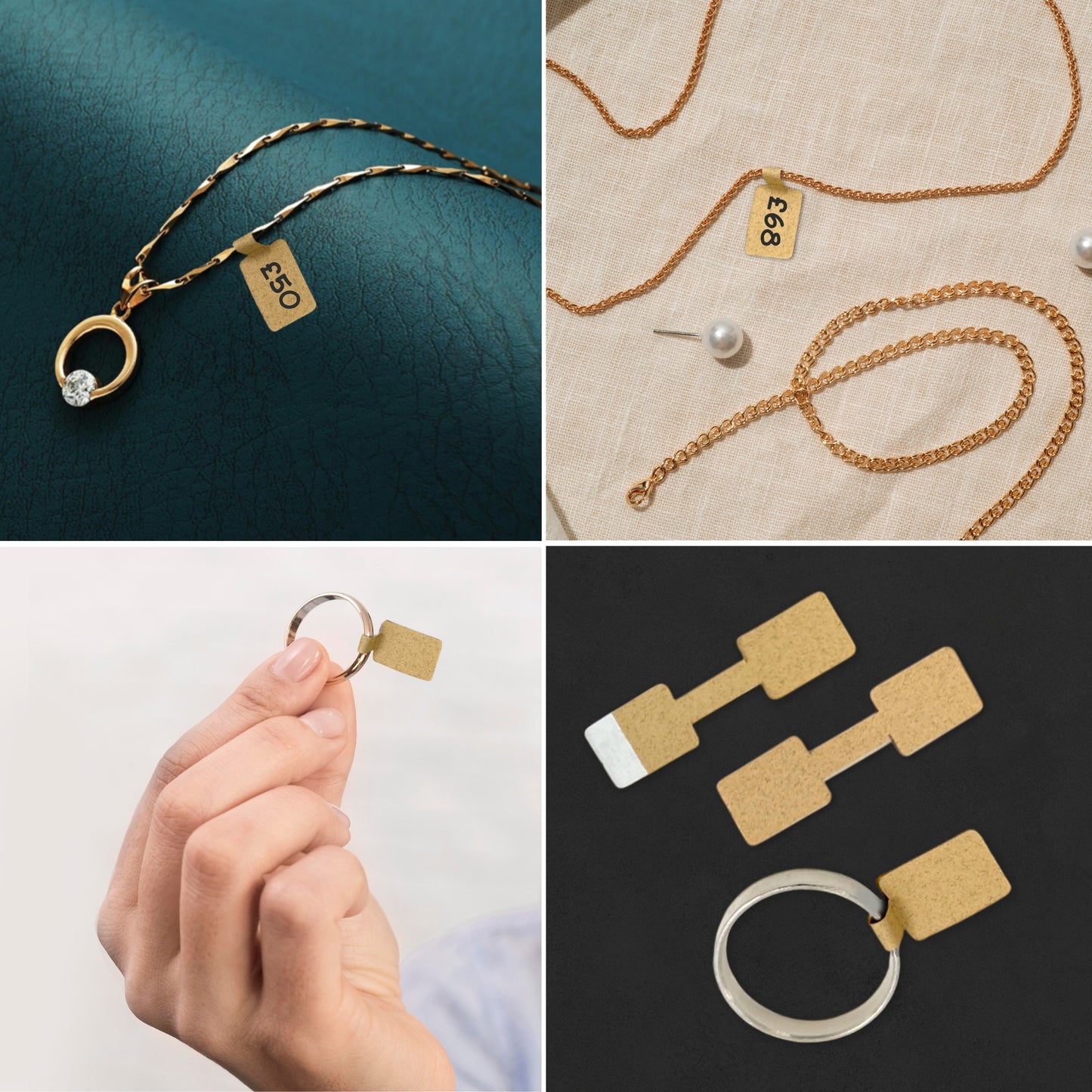 Pack of 500 Kraft Jewellery Tags 10x38mm