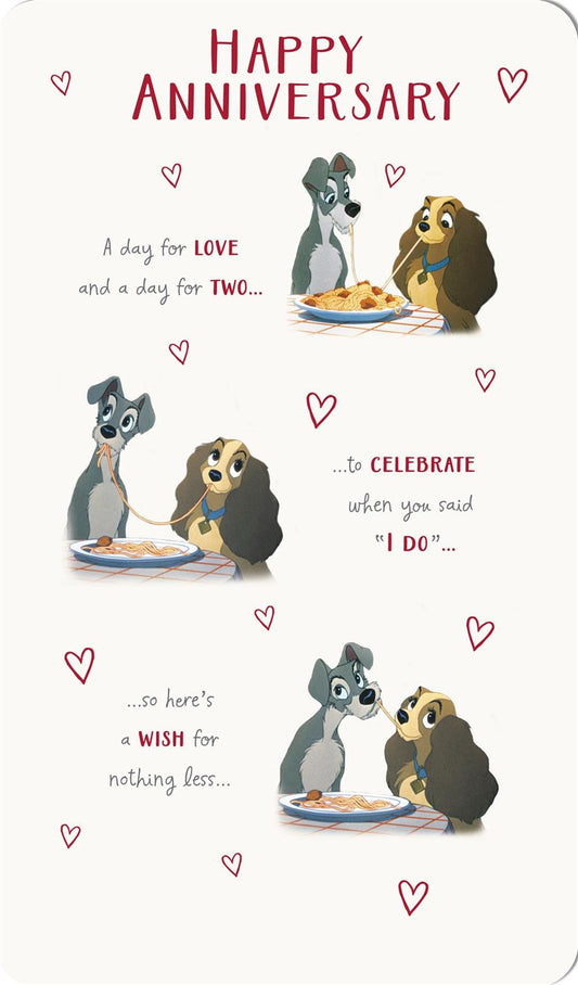 Lady and the Tramp Design Anniversary Card