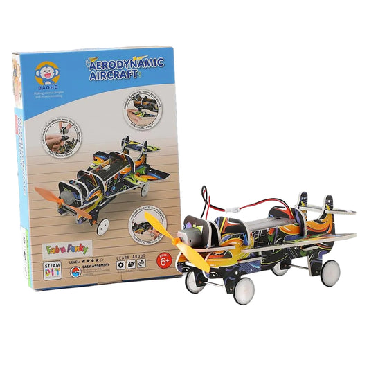 Aerodynamic Aircraft DIY Mechanical Model Stem Toy with Instruction Book