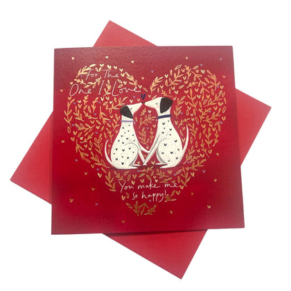 Kissing Dogs Design One I Love Valentine's Card