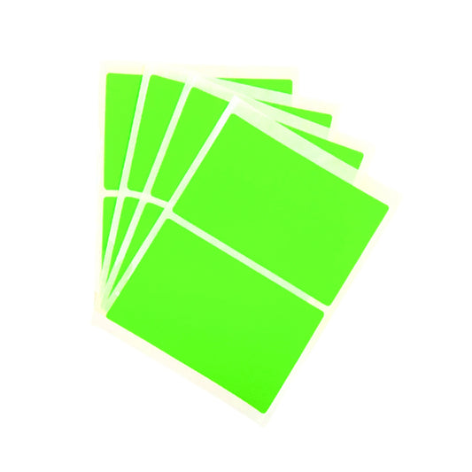 Pack of 80 Fluorescent Green 50x80mm Rectangular Labels