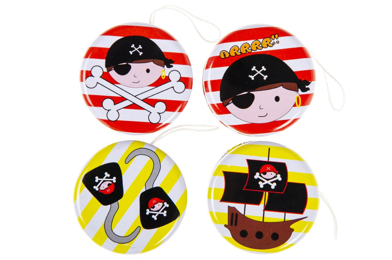 Pack of 12 Metal Yo-Yo Pirate Theme Return Tops