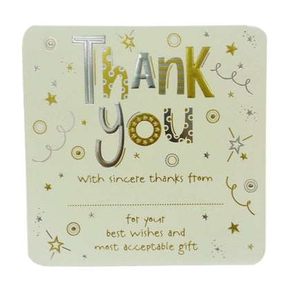Pack of 10 Luxury Thank You Card Sheets