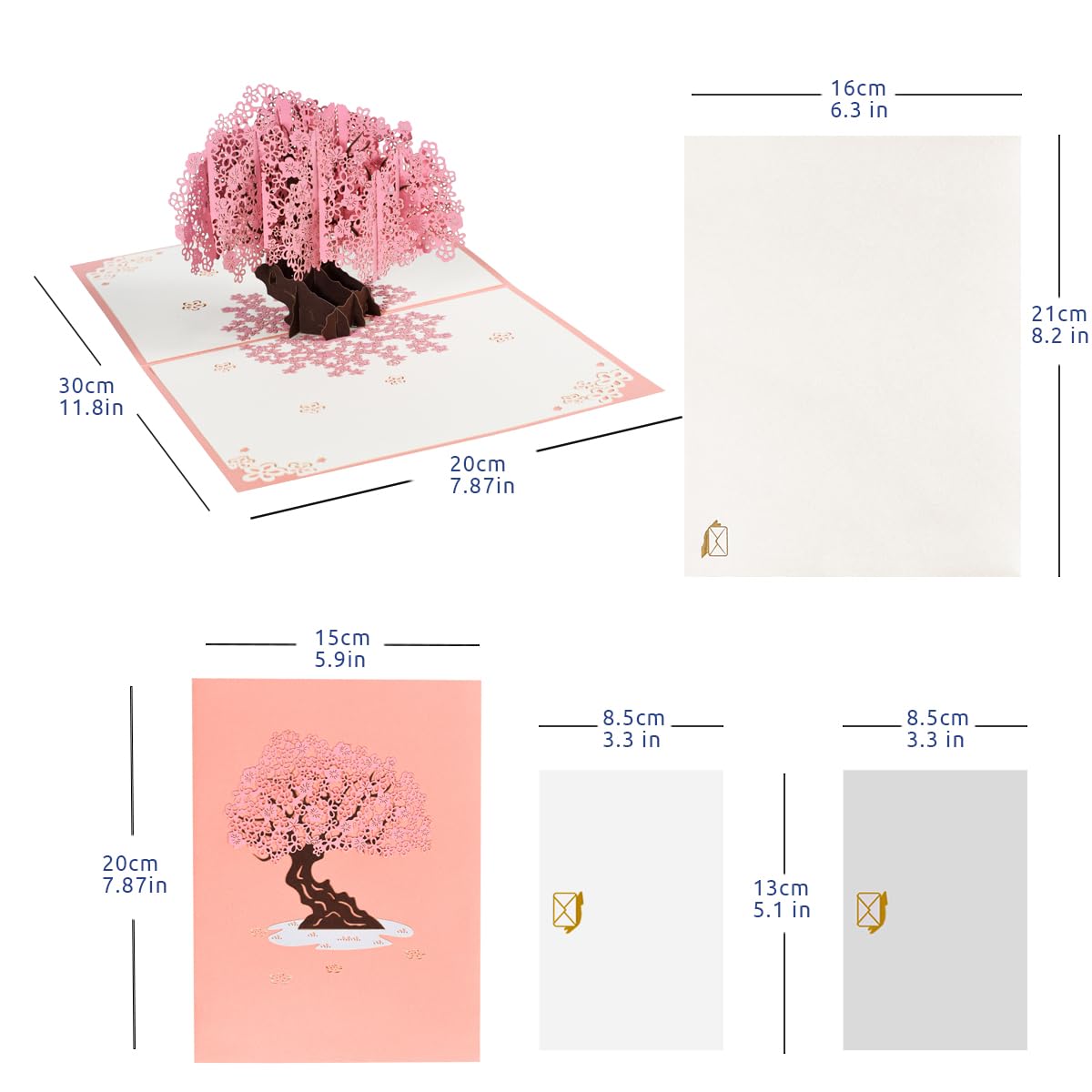 Cherry Blossoms Tree 3D Pop Up Greeting Card - Valentine's Day Anniversary Birthday