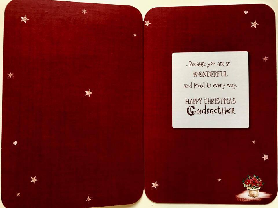 Godmother - Cute Fox Tales Quality Gold Foil Christmas Greeting Card 