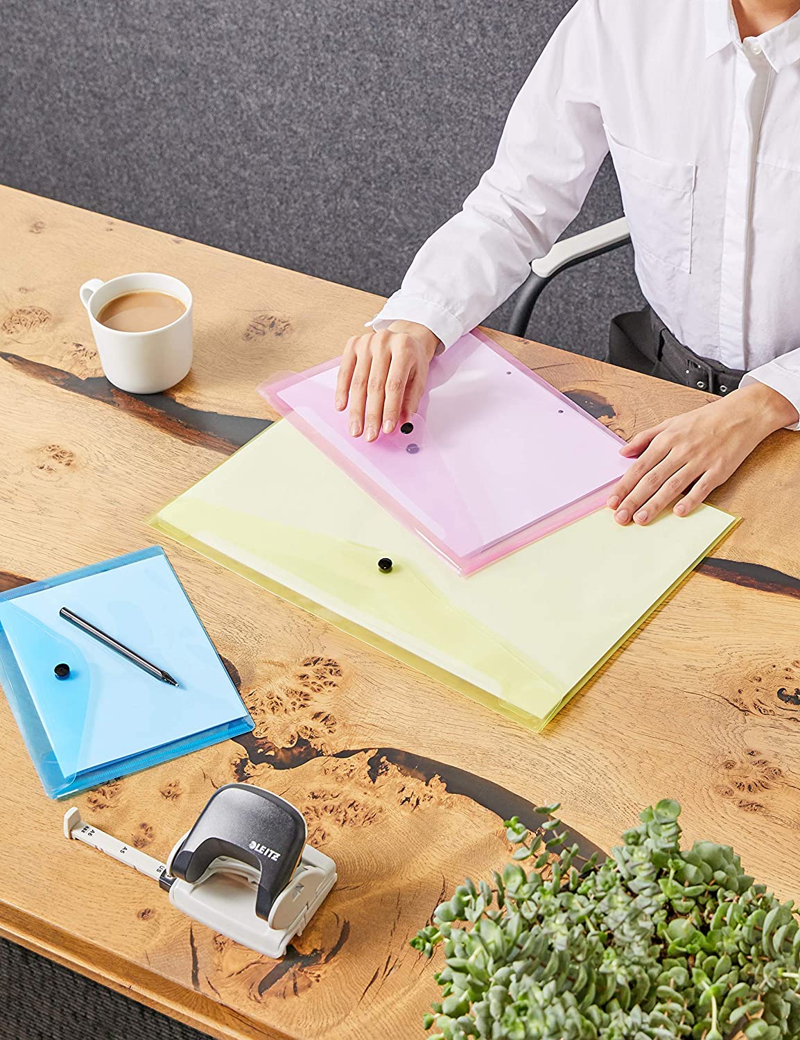 Pack of 12 Janrax A5 Purple Document Wallets