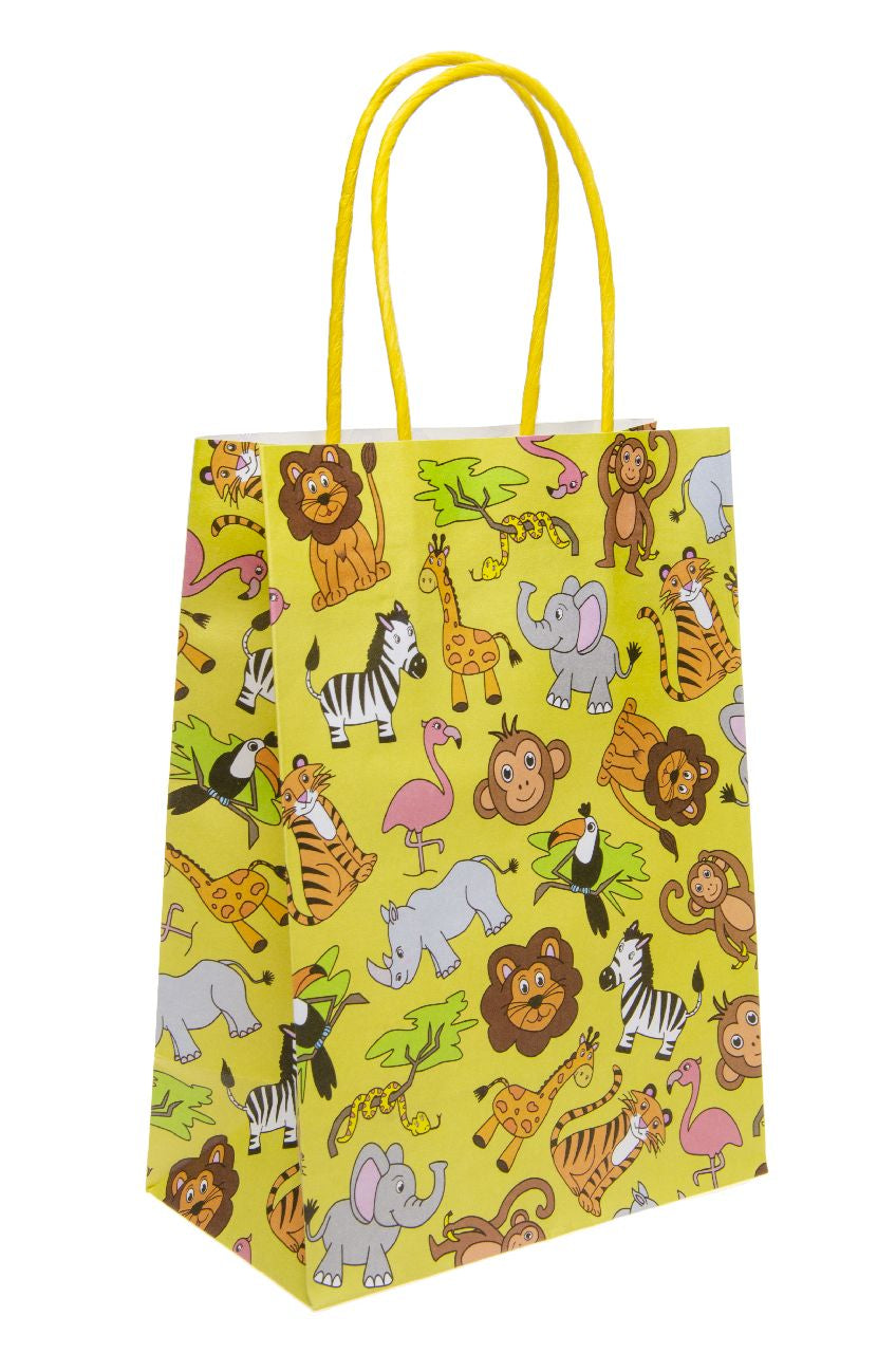 Pack of 20 Pre Filled Wild Animal Theme Kids Party Favour Bags – Gift Bags with Reusable Cup & Themed Toys