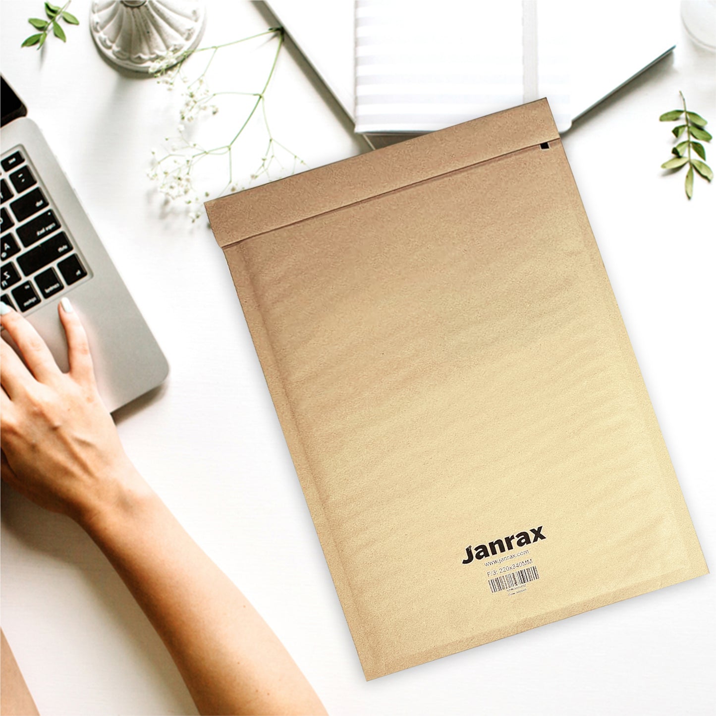 Pack of 100 Bubble Lined Size 3/F Padded Brown Postal Envelopes by Janrax