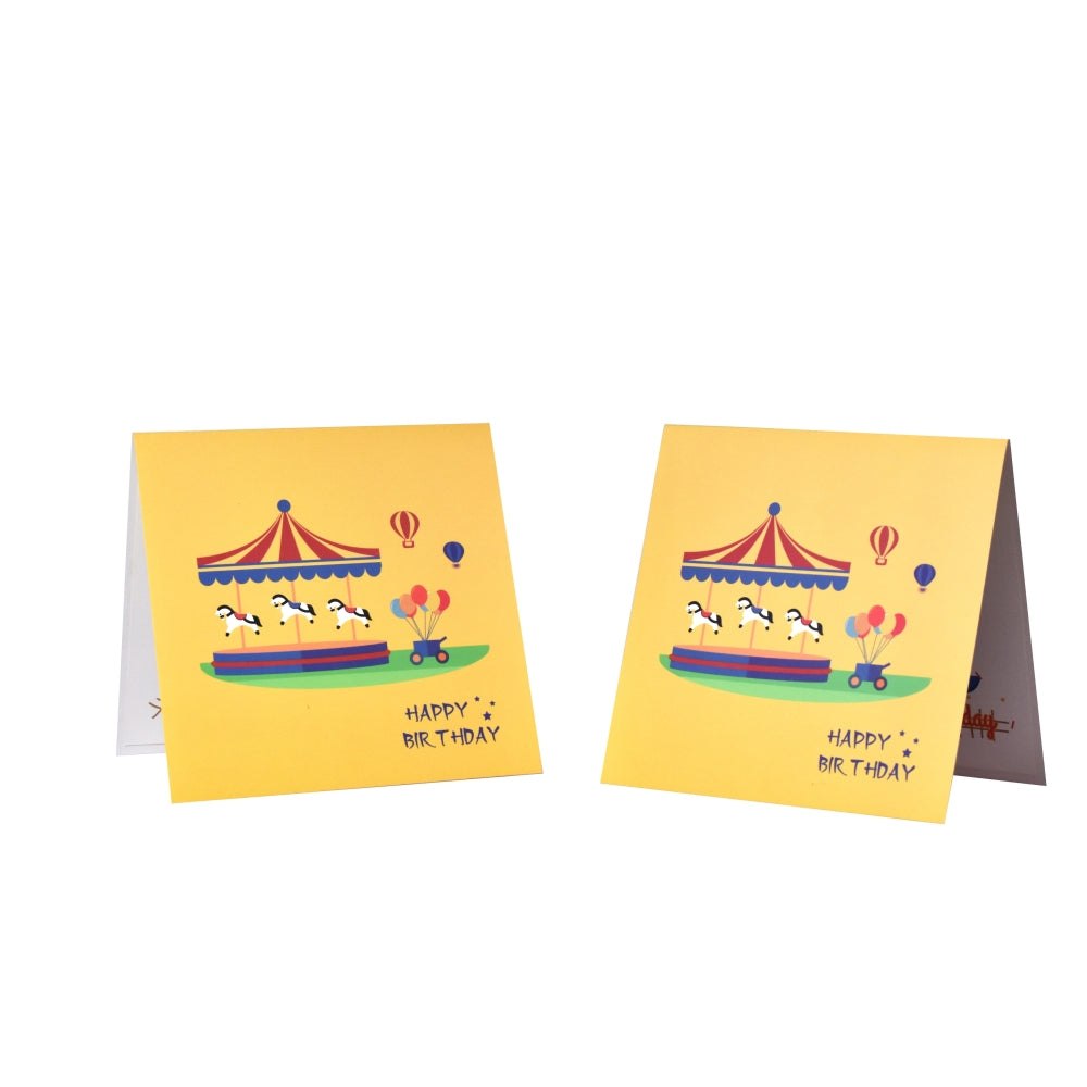 Carousel Spinning Cake Design 3D Pop Up Birthday Card