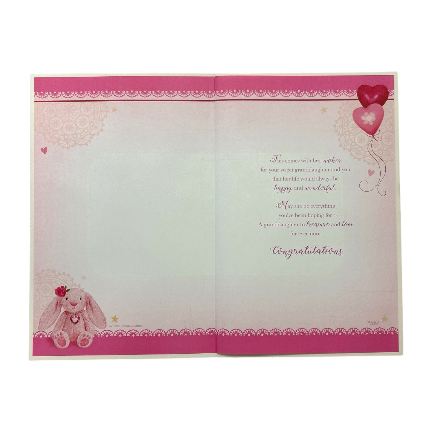 Congratulations On Birth Of Granddaughter Keepsake Treasures Greeting Card