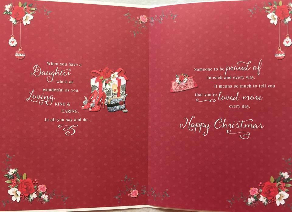 WITH LOVE DAUGHTER TRADITIONAL CHRISTMAS GREETING CARD 