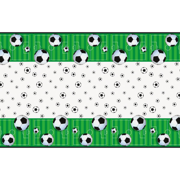 3D Football Soccer Rectangular Plastic Table Cover 54" x 84"