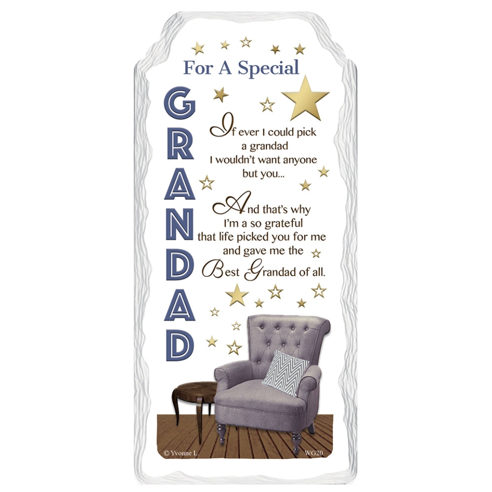 For a Special Grandad Sentimental Handcrafted Ceramic Plaque