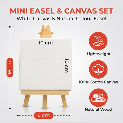 Mini Easel and Canvas Set