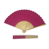 Dark Pink Paper Foldable Hand Held Bamboo Wooden Fan by Parev