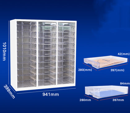 33 Clear Box Drawers Metal Cabinet