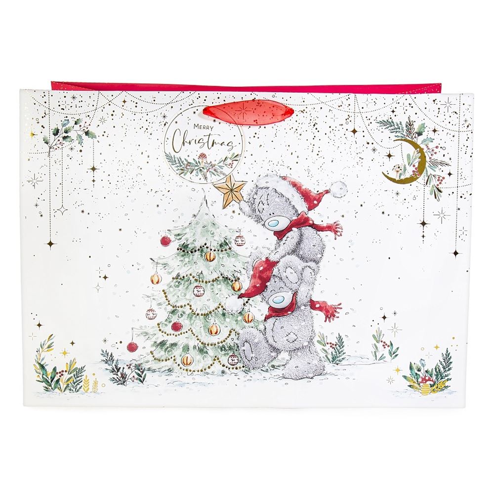 Bear With Xmas Tree Extra Large Christmas Gift Bag {DC}