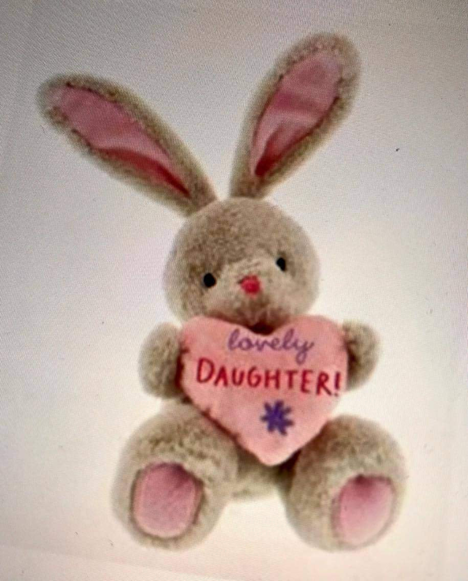 Bebunni Rabbit Medium Sitting with Heart 16 cms - Daughter