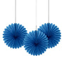 Pack of 3 Royal Blue Solid 6" Tissue Paper Fans
