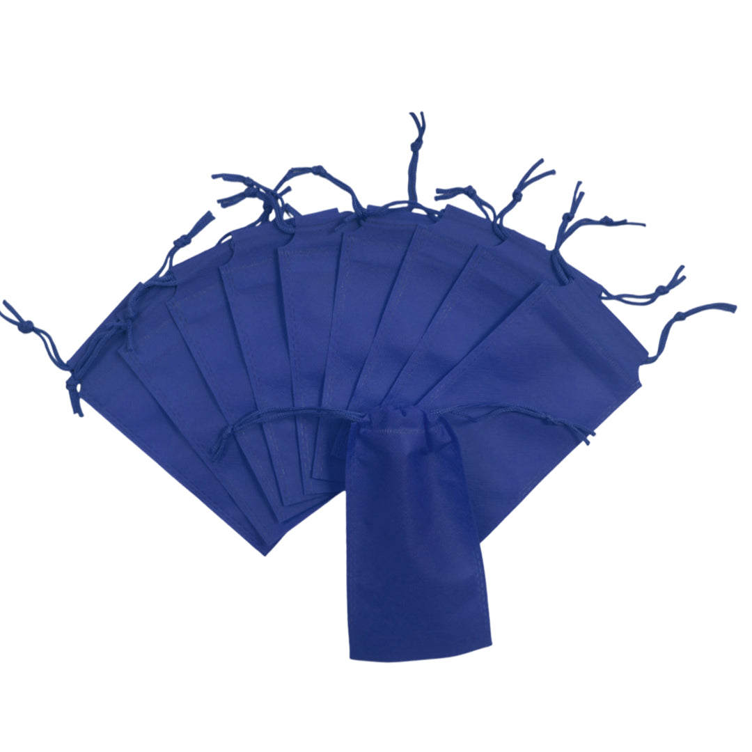 Pack of 25 Blue Coloured 19x10cm Non-Woven Drawstring Bags