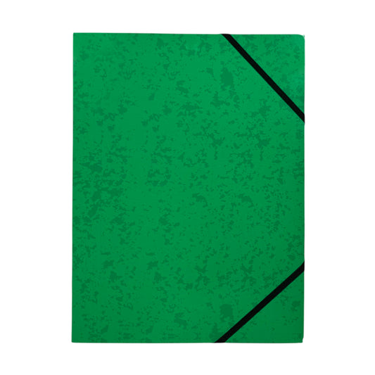 A4 Green Card 3 Flap Folder With Elastic Closure