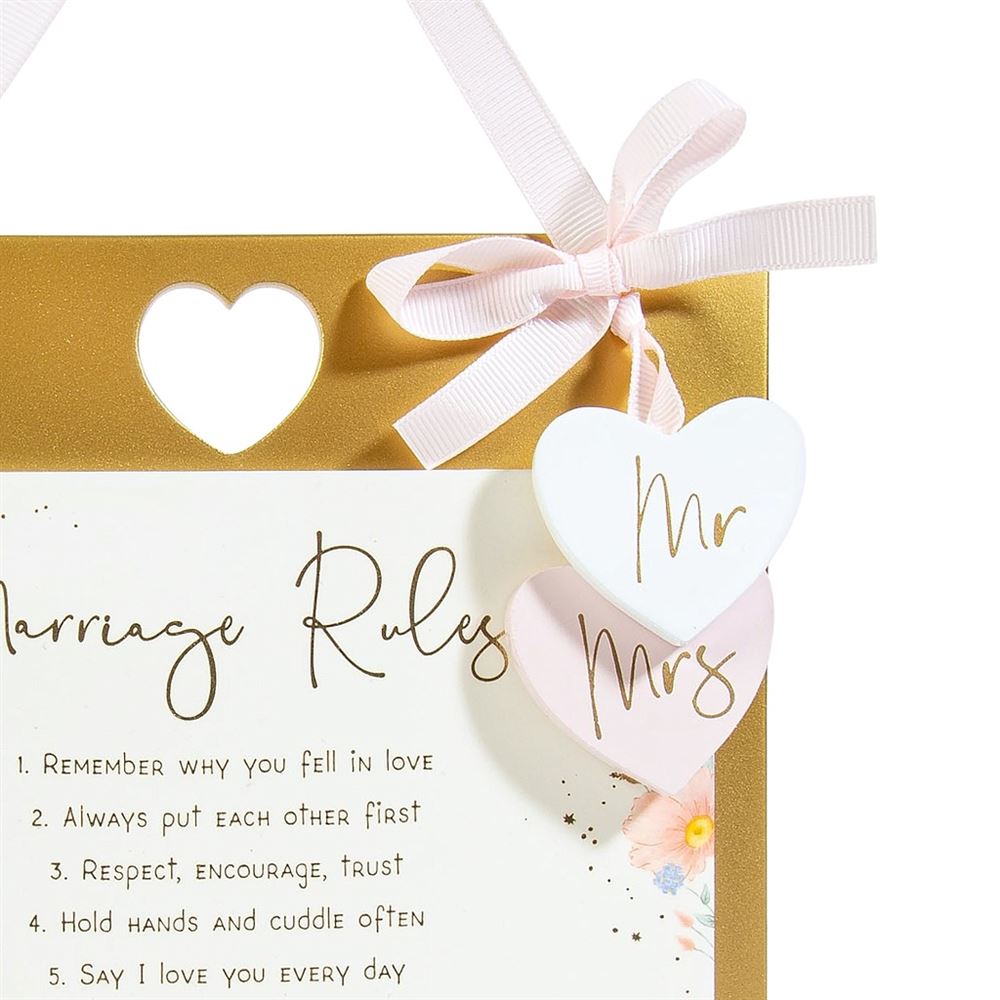 Me to You Marriage Rules Plaque Fun Wedding Day Or Hen Night Gift Official Collection