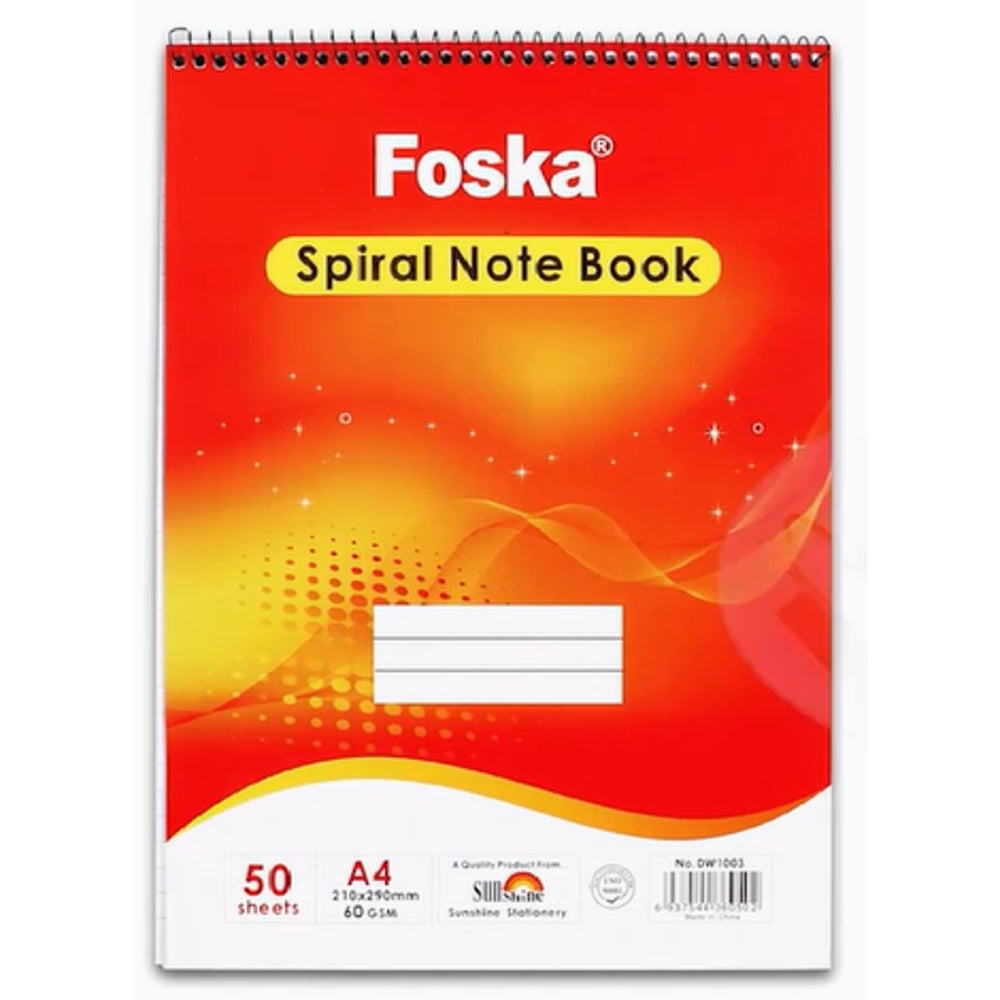 A4 50 Sheets Lined Spiral Notebook– Choice Wholesale