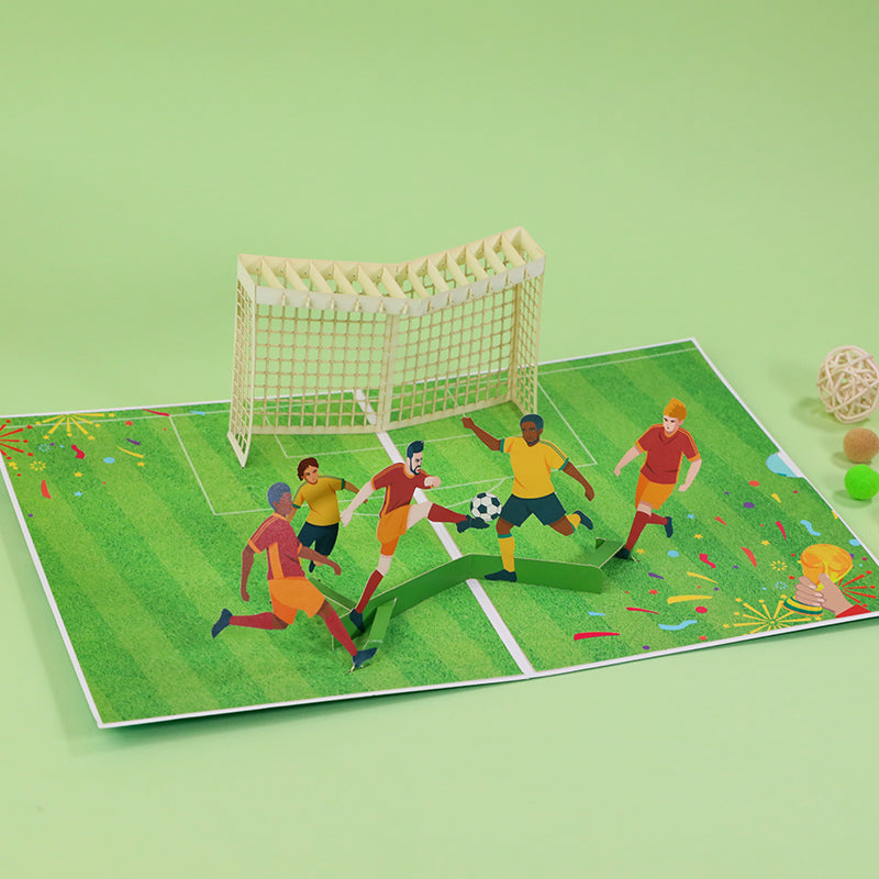 Football GOAL Design 3D Pop Up Greeting Card -Soccer Sports Team Kid Boys Girls Birthday