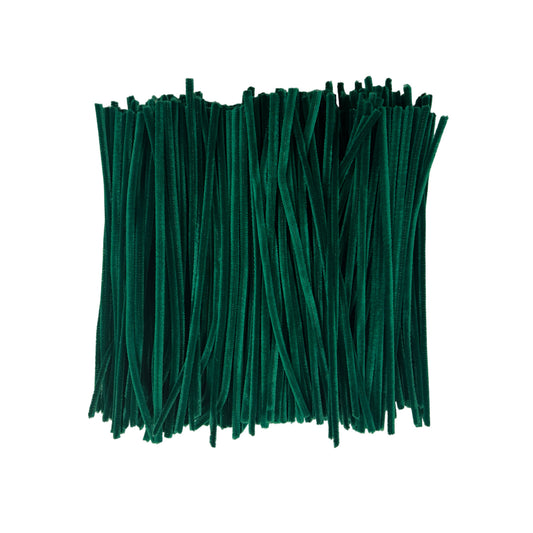 Pack of 500 Dark Green Coloured Pipe Cleaners 30cm x 6mm Craft Chenille Stems