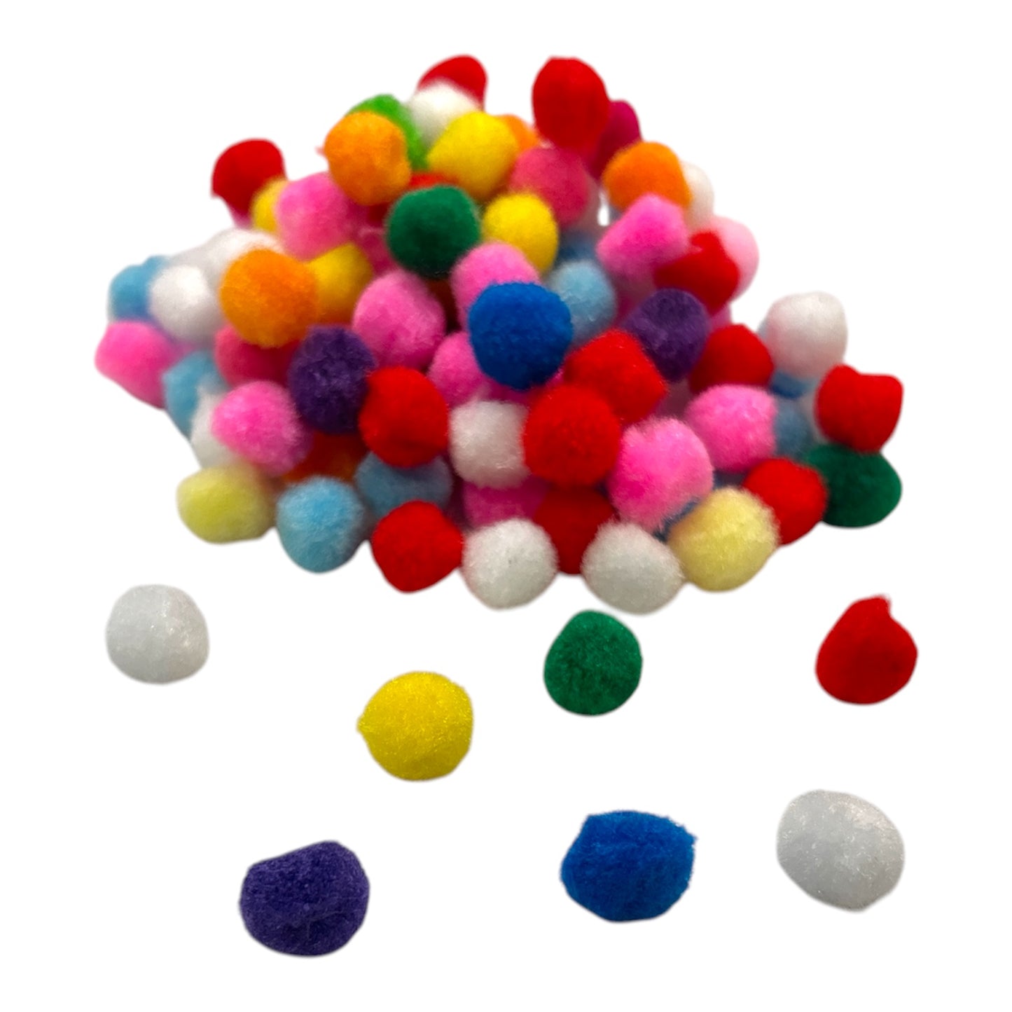 Bag of 120 Pieces 1.5cm Colorful Pom Pom Balls
