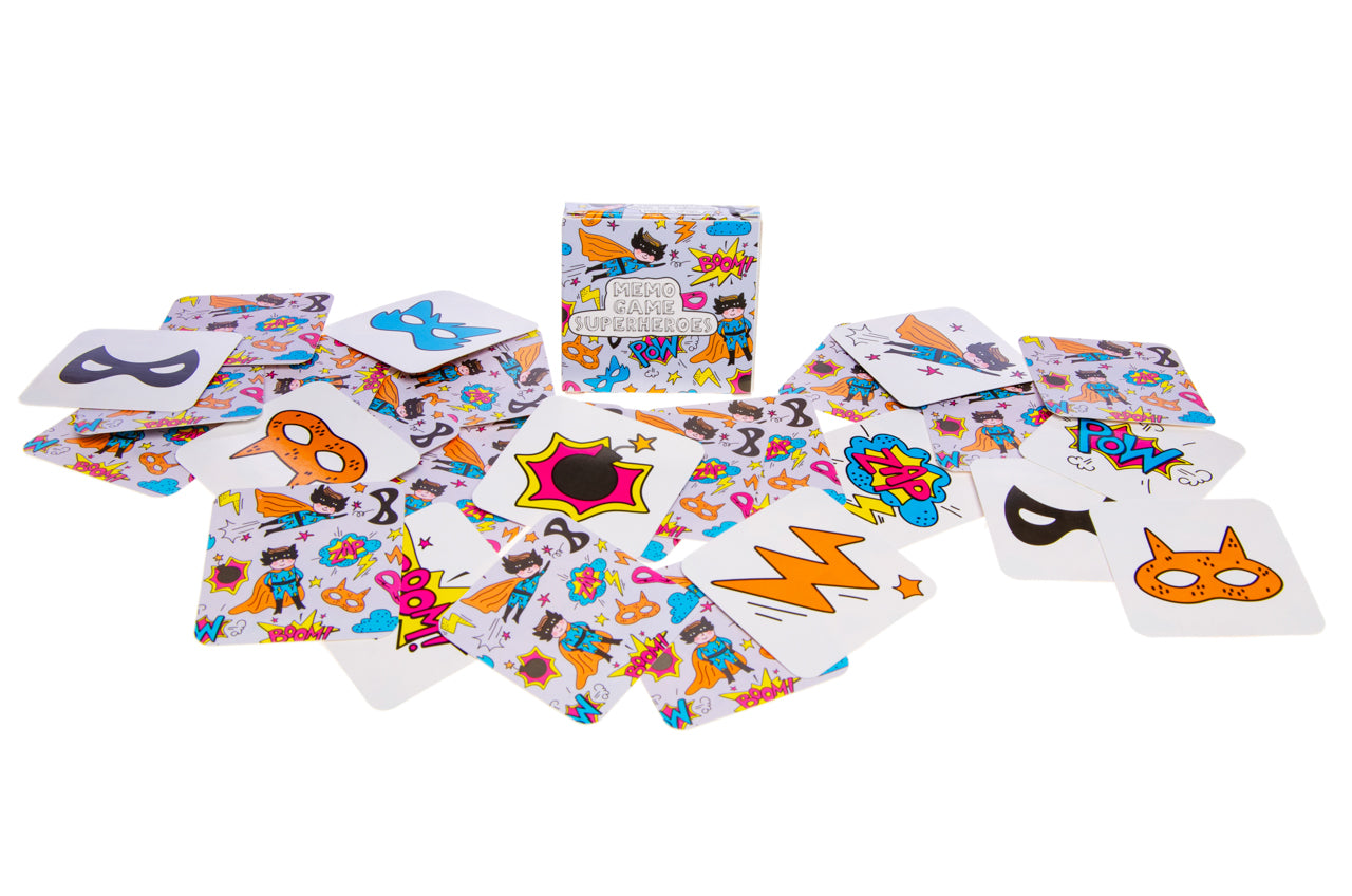 Box of 60 Superhero Mini Memory Games 28 Cards