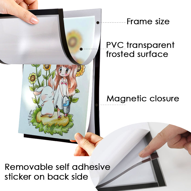 Pack of 6 A5 Magnetic Sign Holder Display Board