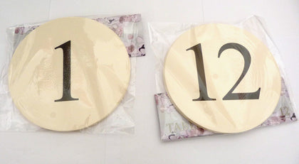 Wedding Table Number Cards Ivory Numbered 1- 12