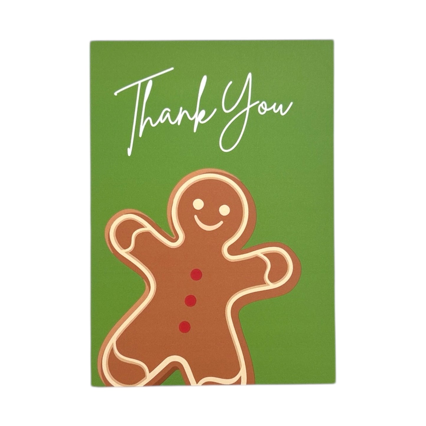 Pack of 20 Gingerbread Man Small Blank Thank You Christmas Cards with Envelopes