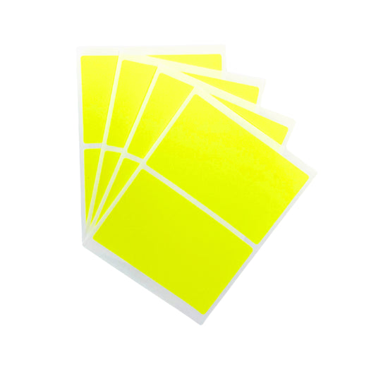Pack of 80 Fluorescent Yellow 50x80mm Rectangular Labels