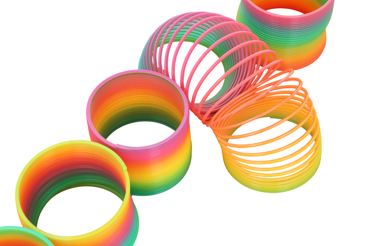 Rainbow Colour Magic Slinky Spring 7.5cm