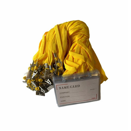 50 Sets of Name Badges with Yellow Lanyards