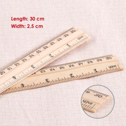 30cm Wooden Ruler (12