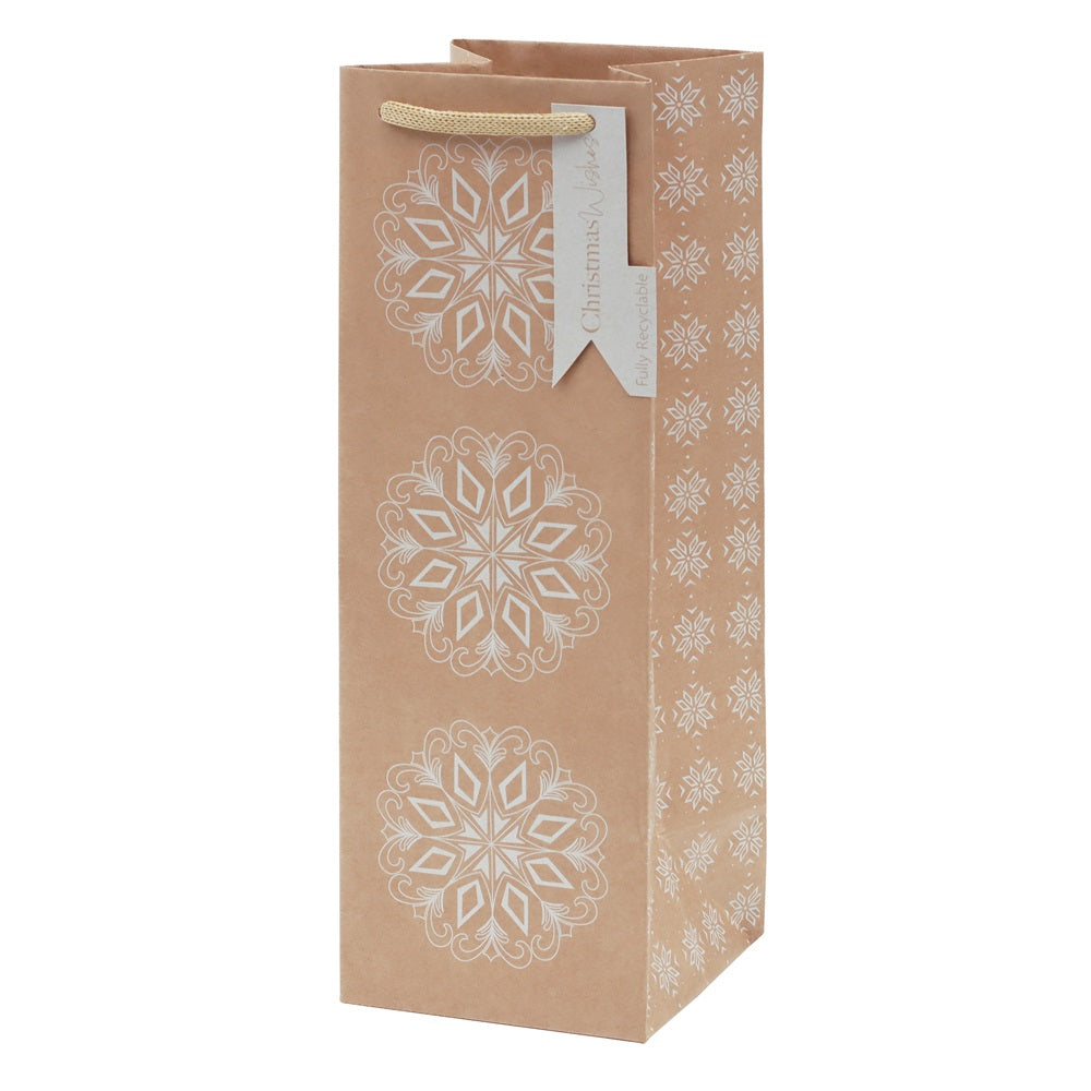 Nordic Kraft Bottle Christmas Gift Bag