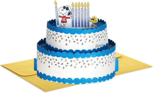 PEANUTS Joe Cool SNOOPY Paper Wonder Collection 3D Pop Up Birthday Card