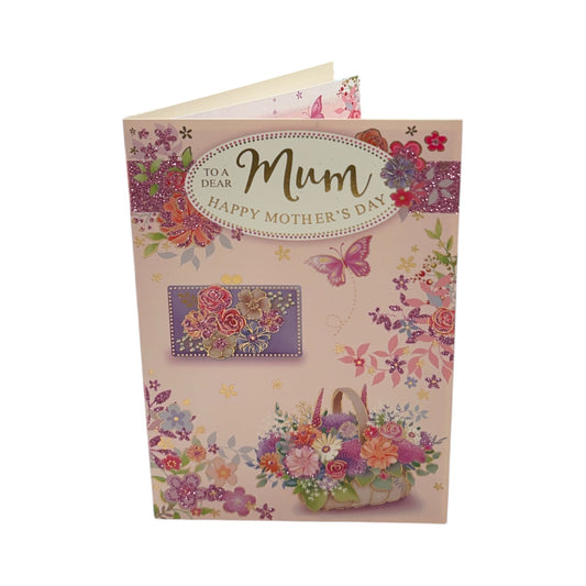 To A Dear Mum Pastel Floral Wallet Design Mother's Day Card