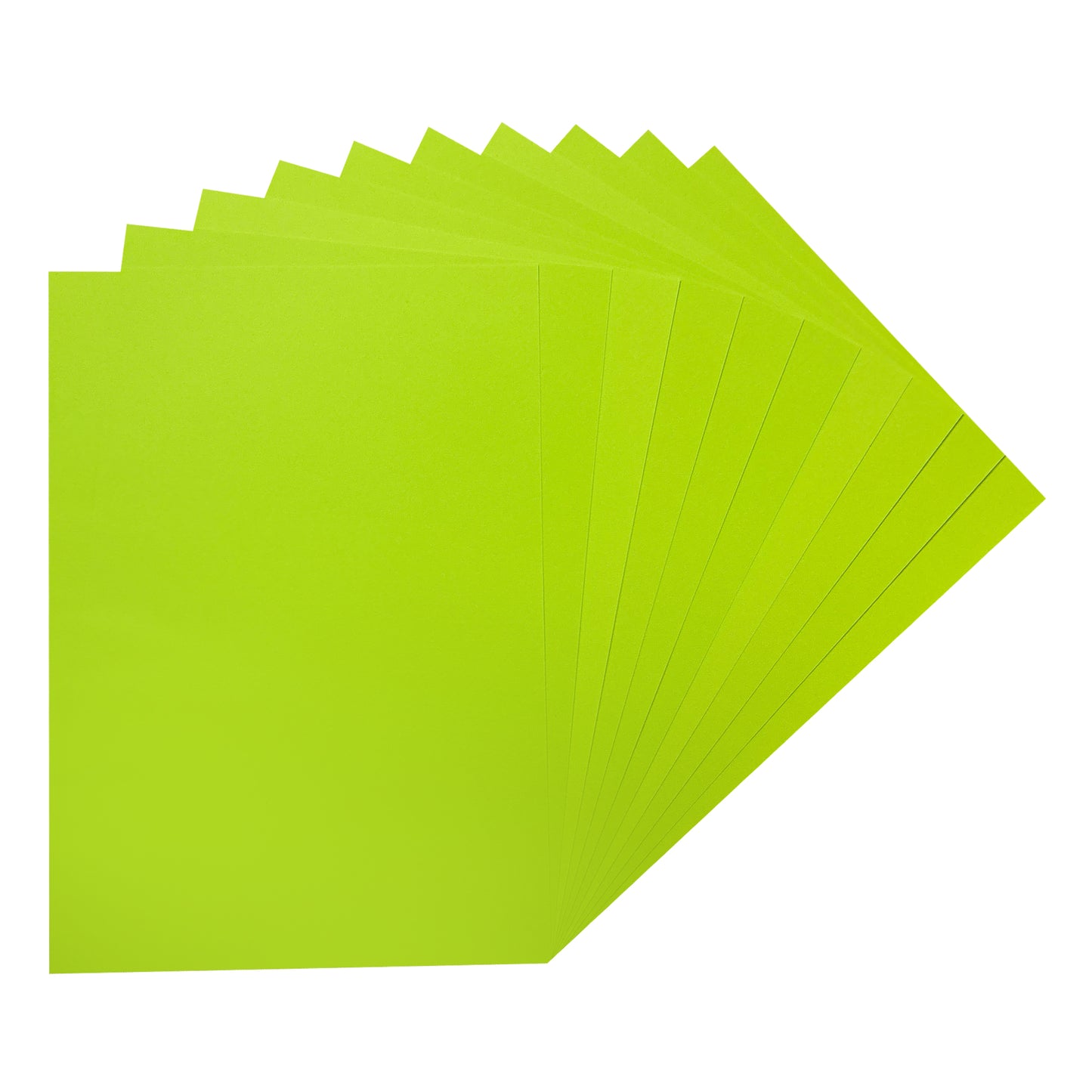 Pack of 100 A5 Fluorescent Green Coloured Paper 75gsm Sheets