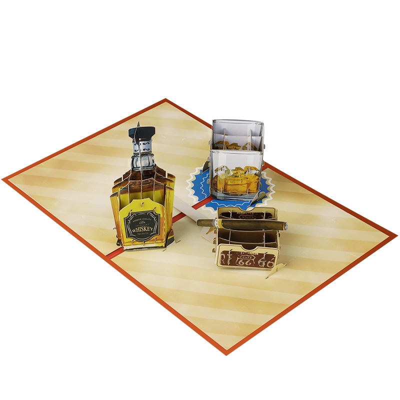 Aged to Perfection 3D Whiskey Pop Up Birthday Card