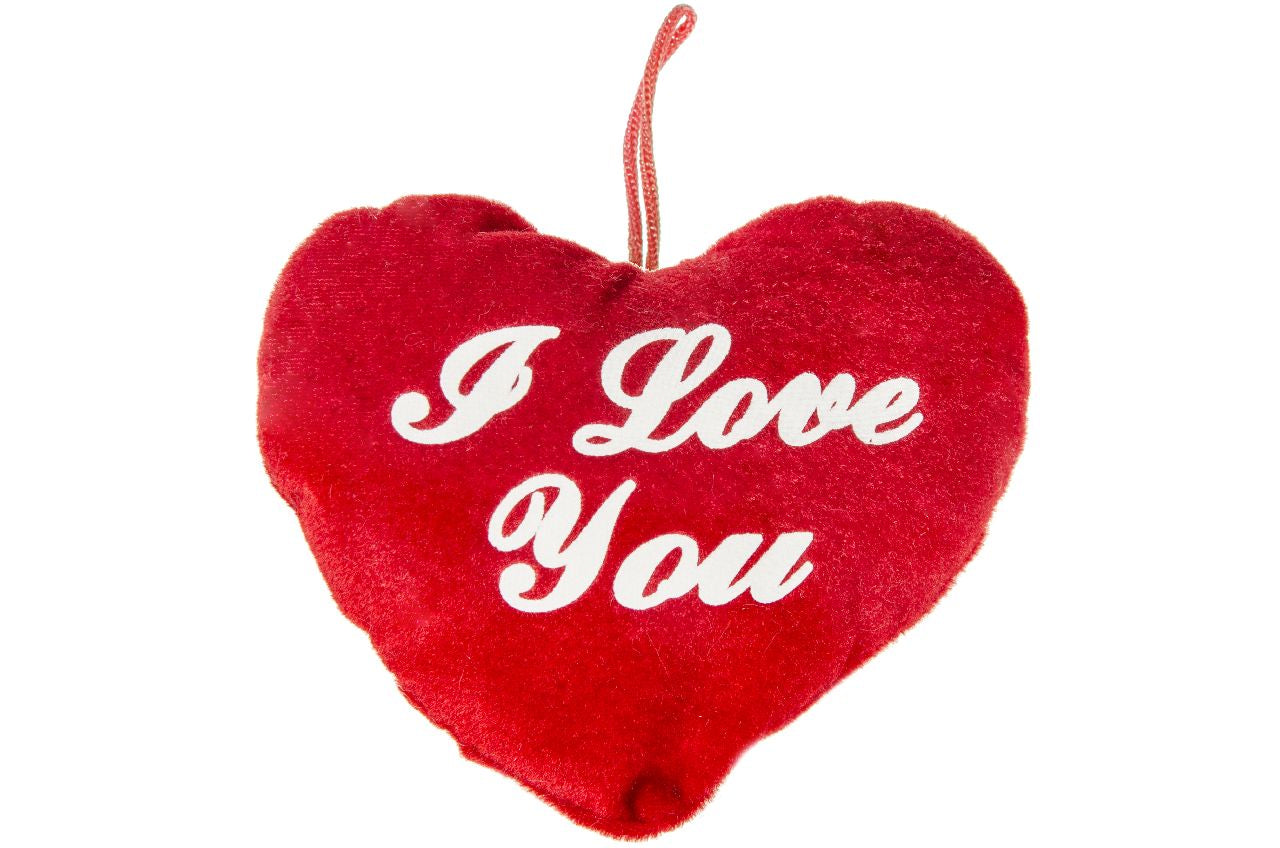 Pack of 12 I Love You Red Velvet Hearts Plush 13cm