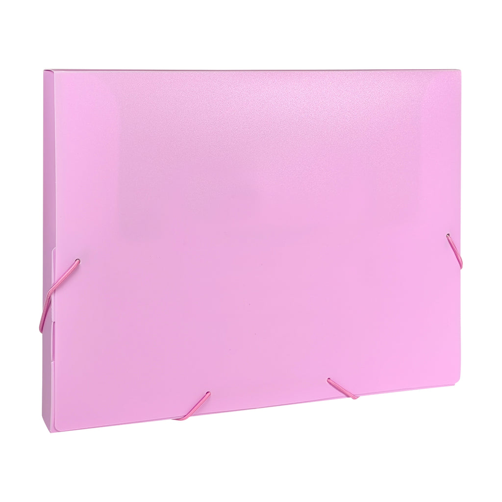Pink Box Files Pastel Pink A4 Elastic Closure Box File– Choice Wholesale