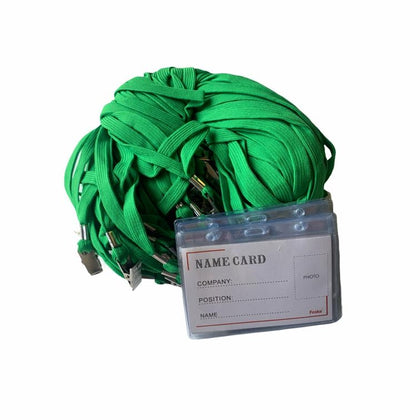 50 Sets of Name Badges with Green Lanyards