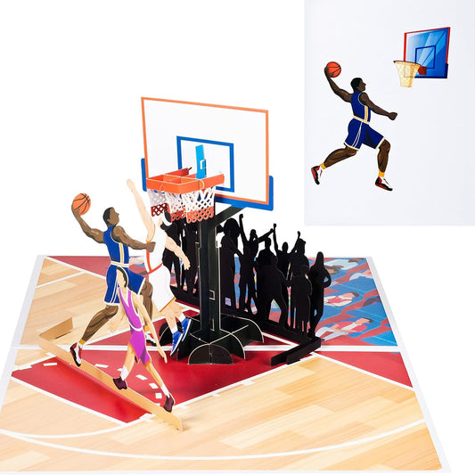Basketball Players 3D Pop Up Greeting Card