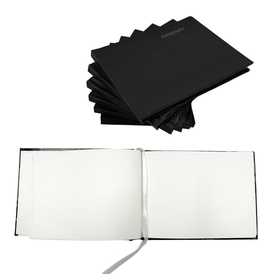Pack of 12 Black 100 Pages Autograph Books – School Leavers Signature, End of Term Memory Book