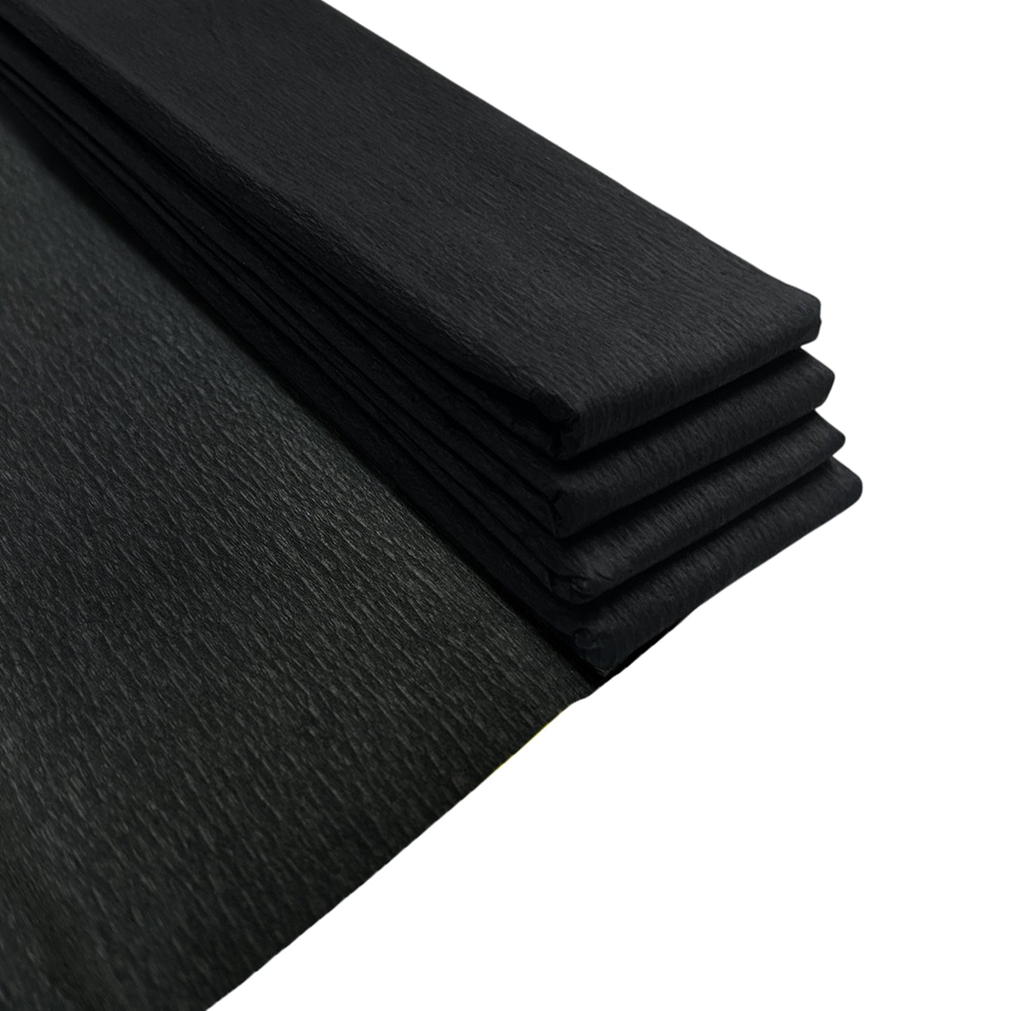 Pack of 10 Black Crepe Paper Sheets 50cm x 2m 17GSM 35% Stretch Craft Paper