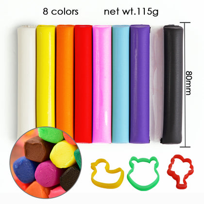 Pack of 8 Assorted Colour 115g Modelling Clay with Cutters